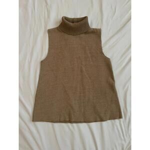 Zara women’s size M tan sleeveless turtleneck top